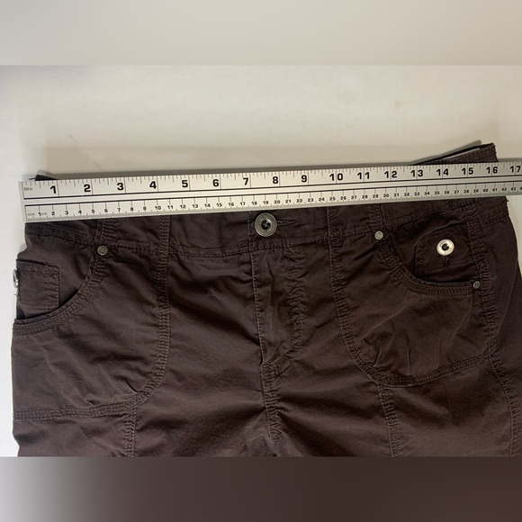 Intro Love The Fit Capri Strech Pants Chocolate Brown Size 10 Women’s Cropped - Picture 11 of 11